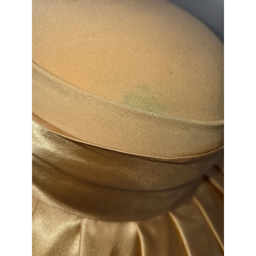 S.O.G.I.C. Dress Hat Womens One‎ Size Gold Good Floral Pleated Wide Brim
